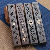 Wooden wire incense box Lying incense burner Household indoor sandalwood stove Black sandalwood incense burner incense burner Agarwood incense burner