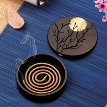  Zen pure copper wooden plate incense burner Household solid wood plate incense box decoration Indoor agarwood incense stove sandalwood stove