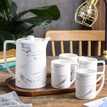 Light luxury water gear suite home living room Nordic minimal ceramic teacup drink cup full tea set tea set hot kettle