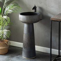 Outdoor ceramic wash basin courtyard column basin integrated floor type column basin column basin sink basin