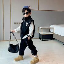 Boy Spring Autumn Clothing Suit 2022 New Handsome Children Boy Three Sets Sports Casual Tide Children Clothing Trendy