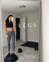 Yoga fitness pants womens high waist peach hip solid color nude pants nine points skin-friendly belt LOGO