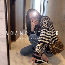 sandro asw small fragrant style knitted short coat women 2021 autumn and winter New Korean version of loose temperament striped cardigan