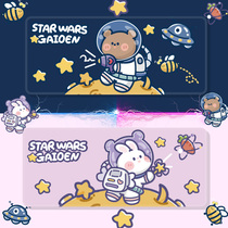 Mouse pad large simple couple office game rubber pad Table pad lock edge rubber small fresh thickened non-slip pad Moe