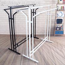 Iron clothing store hanger display rack men and women childrens clothes floor rack middle island rack side hanger hanging clothes rack