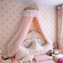 European style simple Princess wind mosquito net ins bed mantle 1 5m bed gauze mantle decoration one crown frame girl children 1 8