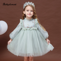 Girl dress autumn and winter New Children Spring and Autumn girl 3 plus velvet princess skirt 4 birthday 5 dress 6 years old