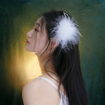 Shake sound net red retro feather forehead childrens performance feather hairpin Swan ballet Latin dance Bride headdress