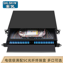 24-port fiber terminal box SC pull-out rack type 4-port 48-port FC12-Port 24-core odf fiber optic distribution frame 48-core full with thickened fc optical cable fuse box single-mode odf frame LC8