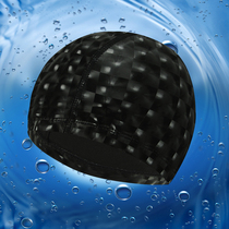 New Pu coated mens and womens fashion waterproof swimming cap long hair high bullet hot spring cap 3136