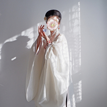 Luan Yu family spring and autumn Dark Flower yarn imitating the Confucius House standing collar large placket long shirt Ming Chinese clothing dark cloud pattern