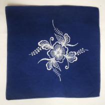 Batik Square Handkerchief Customized Natural Plants Blue Dyeing Intangible Heritage Crafts Folk Skills Small Gifts Customized Patterns