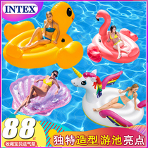  INTEX adult water floating mount Flamingo Unicorn childrens swimming ring floating pool inflatable floating bed