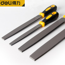 Del tool with handle flat file two-color rubber handle flat file fitter file DL65006 6-14 inch