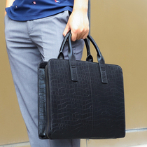 Briefcase Men Business Mens Bag Embossed Leather Bag Head Layer Cowhide Single Shoulder Casual Leather Bag Mens Hand bag