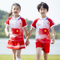 Summer school uniforms sports short sleeve suits first grade patriotic childrens performance class uniforms kindergarten uniforms