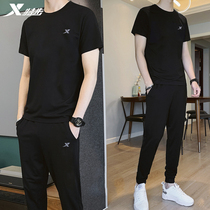 Special step sports suit mens leisure 2021 spring new two-piece set quick-dry Short Sleeve T fashion knitted trousers men