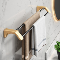 Towel rack non-perforated toilet rack Light luxury wind wall-mounted bathroom towel rack set toilet towel bar