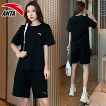 Anta Sports Set Men and Women 2021 Summer Loose Breathable Running Fitness Short Sleeve Shorts Two Piece Women