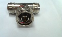 Radio frequency coaxial connection head high frequency NJ-KK N-type three-way head one male and two female N heads