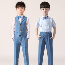 Flower boy dress suit childrens small suit British style vest three-piece baby handsome casual foreign Spring