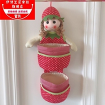 Cartoon hanging bag doll cute fabric creative wall hanging childrens room storage bag decoration door sundries storage bag