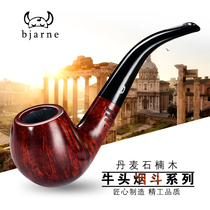 Danish bull head bjarne imported shingnan wood pipe medium curved filter solid wood mens tobacco Tobacco for special purpose