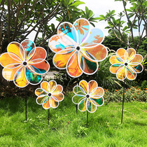 Colorful transparent eight-leaf windmill Real Estate Villa courtyard decoration kindergarten sports entrance childrens dance props