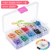 Boxed ten colors 500 map pins marking pins 4mm round head short nails color pin small photo fixed