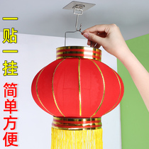 Lantern hook without punching strong paste lucky Chinese knot red lantern hook ceiling wall decoration hook