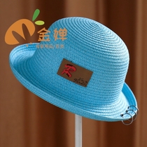 New male and female rolls along the dome straw hat spring and summer fashion sunhat R letter three-ring outdoor hat straight camp