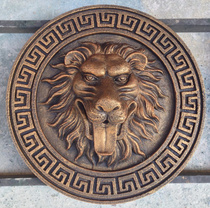 Sandstone sculpture waterscape water spray lion head garden landscape sculpture Villa spray water flow interior and exterior wall decoration wall hanging