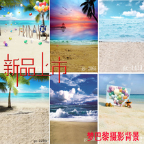 New wedding photography background cloth blue sky Beach Sea View scenery Photo Background Paper Photo Studio children background Beach