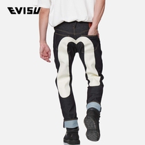 EVISU 2022 Spring Summer New Mens Full House Flowers Little Seagull Embossing Big M Jeans