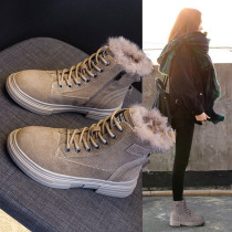 Martins boots women 2021 new spring and autumn English wind short boots explosions increased winter cotton shoes snow boots