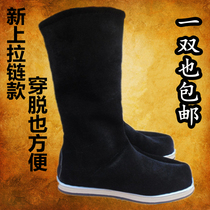 Chinese style ancient mens shoes zipper shoes Hanfu costume Boots Boots Boots shoes increase boots ancient style mens shoes