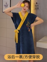 Japanese bath towel women can wear can be wrapped home absorbent quick-drying dressing nightgown bathrobe 2021 Autumn New