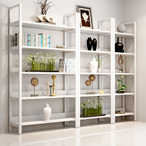 Simple steel wood bookshelf Modern simple floor shelf Wrought iron living room study storage storage rack factory direct sales