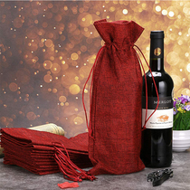 Linen wine bottle bag Gift storage bag Champagne blind product bag Wine bottle dust bag Red wine linen bag Wine bottle cover