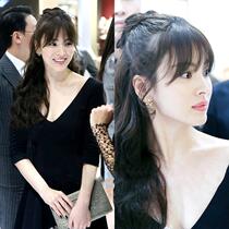 2021 Autumn New Star Song Hye Kyo same sexy V-neck black base slim slim slim dress a dress