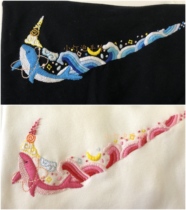  nike hand-embroidered DIY hook whale self-embroidered couple T-shirt sweater to send boyfriend to send girlfriend 520 gift
