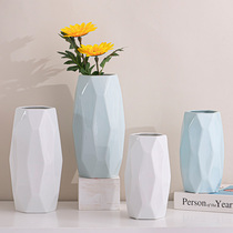 Shumen Nordic Modern Geometric Ceramic Vase Decoration Dried Flowers Living Room Desktop Water Raised Flowers Flower Arrangement Ornament Flower Vessel