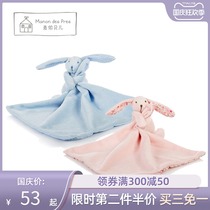 McNon Belle Bunny Rabbit peace towel baby saliva towel baby toy can entrance handkerchief comfort toy