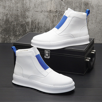 White High Bunch Shoes Mens Spring New Trend Board Shoes Interior Heightening Small White Boots Korean Version 100 Hitch Mens Set Foot Short Boots