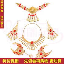 New Indian dance accessories belly dance single diamond necklace brow heart drop earrings sunflower bracelet bracelet