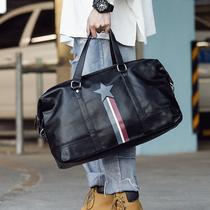  Hong Kongs new trendy mens leather handbag fashion travel bag large capacity fitness bag shoulder messenger bag