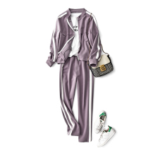 2022 Spring Dress New Trendy Sports Casual Suit Comfort Quite Sphincter Air Cotton Side Parquet Jacket Pants Women Tide