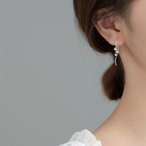 Love Loch S925 Silver Bean Bean Flow Suear Line Female Summer Short light pearl Wavy Lines Brief Korean version of the ear chain