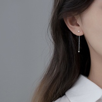 Love Loch s925 Silver Short cross four-leafed floral earline minimalist light pearl Temperament Lady Han Prints