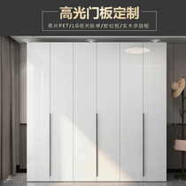 PET highlight door panel wardrobe door custom cloud stone board cabinet door matte skin sense European pine board light luxury cabinet door custom